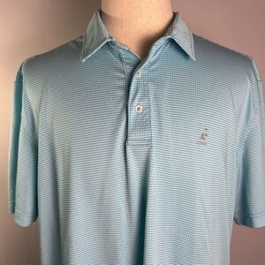 IZOD Performance Golf Stretch Baby Blue Gingham Polo, Sz XL, Short Sleeves 2/$15